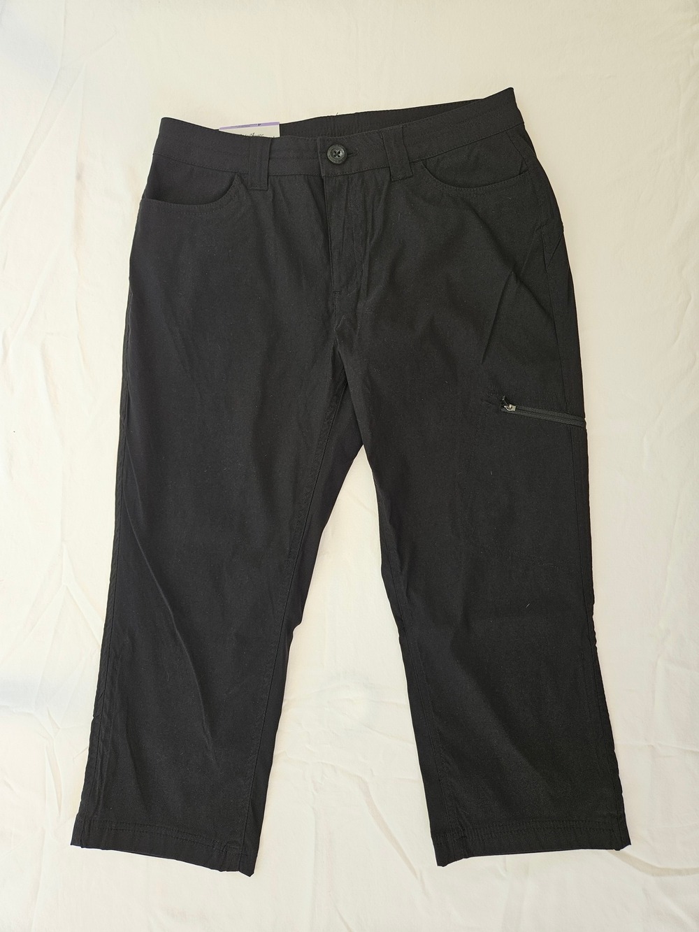 Eddie Bauer Black Cropped Stretch Women's Rainier Capri Pants Size 4 NWT